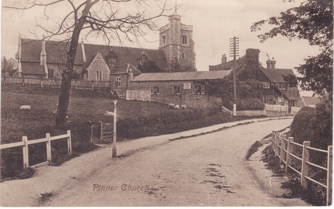 Pinner Parish Church from Paines Lane 1909